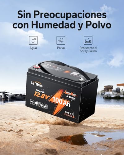 Miniatura 3 de Litime 12v 100ah Tm Batería Lifepo4, Batería De Litio Con 100a Bms Y Protección Contra Baja Temperatura, Hasta 4000-15000 Ciclos, Bateria 12v Para Motores De Arrastre Barcos Caravanas
