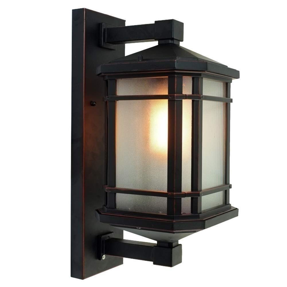 HYJAUSXB Wall Lamps Sconces Sconces, Industrial Retro IP56 Waterproof Outdoor Lamp Glass Lantern Rainproof Rustproof Aluminum All Mounted Light E27 Exterior Villa Patio Garden Courtyard