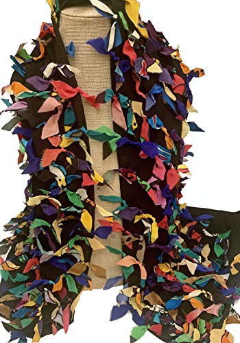 Women's Handmade Oblong Scarf with Brightly Colored Recycled Hand Painted Silk Fabrics3