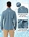 Outdoor Ventures Men's Long Sleeve Hiking Shirt UPF 50 UV Sun Protection Shirt Cooling Quick Dry for Travel Fishing Safari Ocean Blue