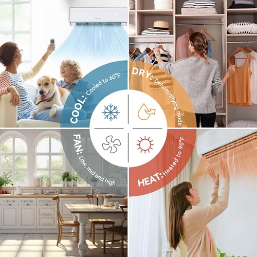 Image of YITAHOME 23 SEER2 24K BTU 3 Zone Mini Split AC /Heating System, 9000 9000 9000 BTU Tri Zone Mini Split Air Conditioner, 208-230V Pre-charged Inverter AC, Compatible with Wi-Fi&Alexa