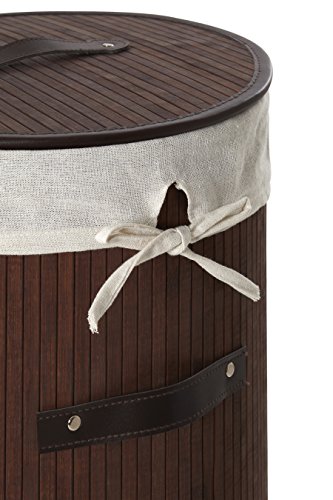 Premier Kankyo Portabiancheria Rotondo Kankyo, bambù, Cotone/Poliestere 65/35, Effetto Pelle, Marrone - Image 5