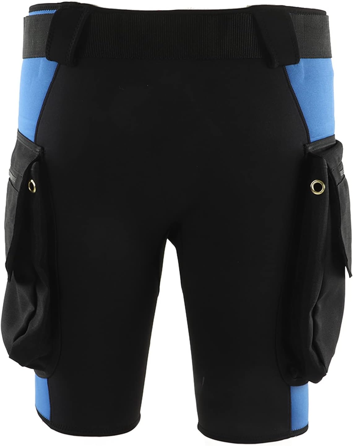 Fydun Neoprene and Nylon Swimming Snorkeling Diving Shorts with Pockets Stainless Steel Air Drain Port for Surfing Technical Diving Cave Diving Water Sports Essential Gear (L), Large