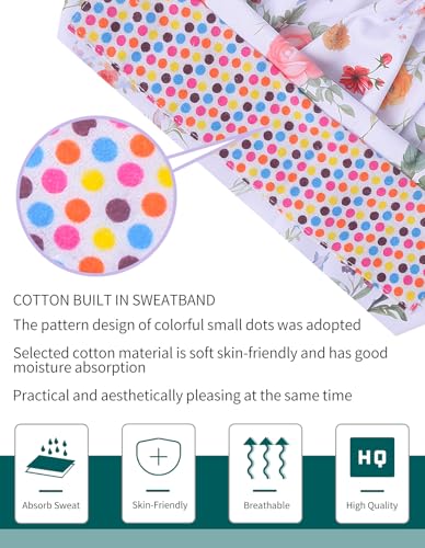 Image of Kousenpu Scrub Caps for Women, Adjustable Women's Surgical Cap with Buttons, Breathable Cute Design for Nurses and Doctors