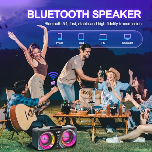 MusyVocay Système de Karaoké Portable, Enceinte Sono 30W avec 2 Microphones sans Fil UHF et Emplacement Rechargeables, Karaoké Complet pour Les Amis à la Maison – Image 3