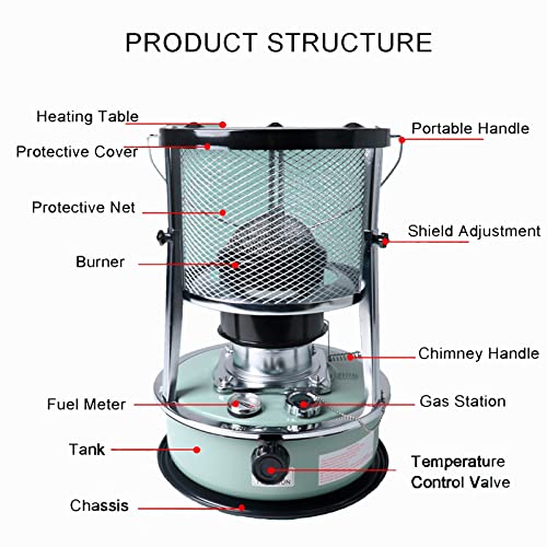 Kerosene Oil Heater, Portable Camping Stove, Convection Heater Kerosene Stove Burner, Efficient Fuel-Efficient, Low Energy,360 Surround Heating, For Patio Camping, Ice Fishing #TOP1