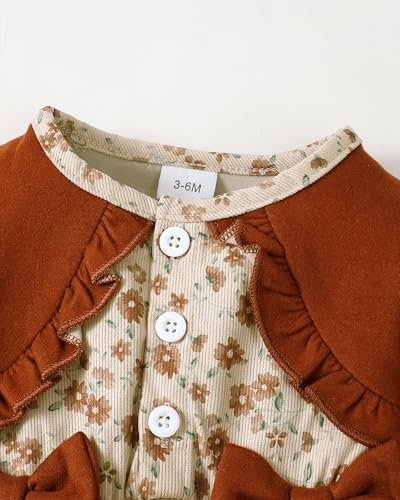 Newborn Baby Girl Dress Toddler Long Sleeve Ruffle Floral Dress Infant Girl Outfit Cute Baby Fall/Winter Dresses for Girls4