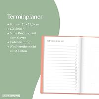 German editionbyGRAFIK WERKSTATT Das Original Editor Terminplaner Lederlook A6 2027 Peach határidőnapló 4