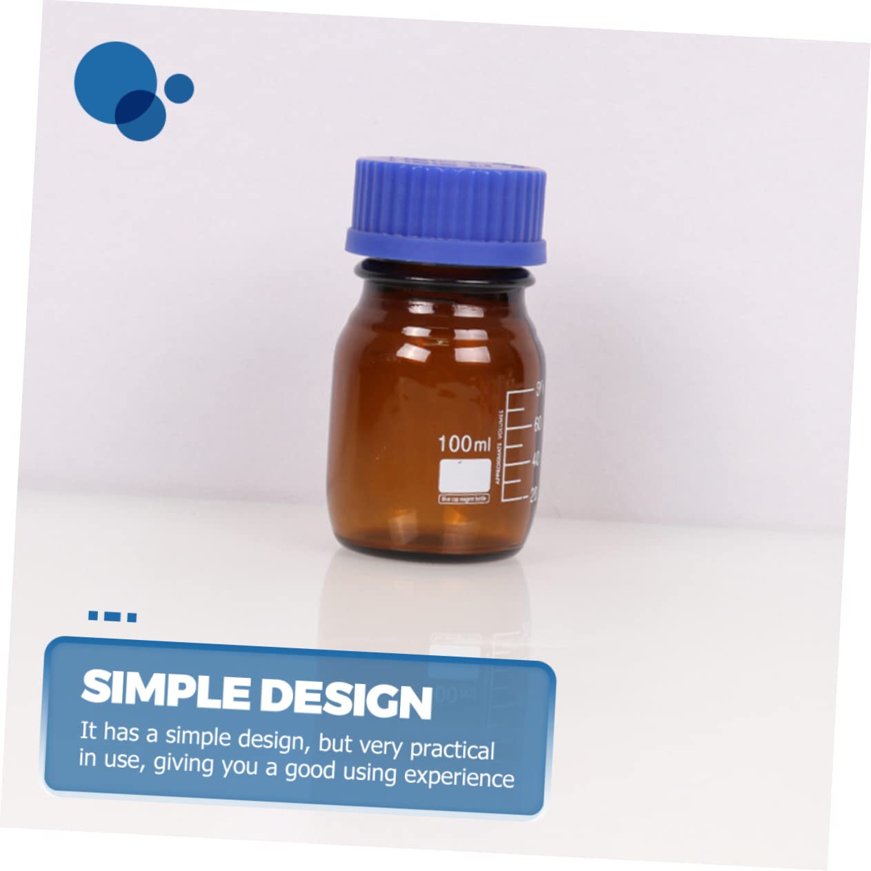 KICHOUSE 3Pcs Glass Reagent Bottles Chemical Sample Sealing Containers for Essential Oils and Laboratory Use Secure Storage with Strong Resistance to Breakage