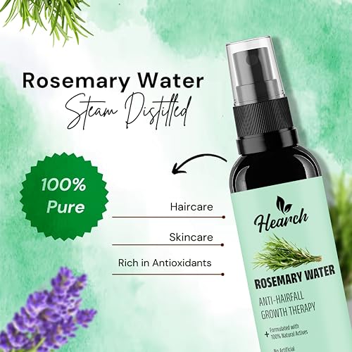 Image of Hearch Hearch Rosemary Hair Growth Water Spray, Natural Hair Mist for Regrowth and Strengthening, 100ml (Pack of 1)