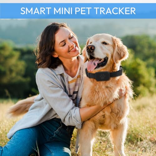 XJJAUGKLY GPS Tracker Katze, Wasserdicht Bluetooth Haustier Locator, GPS Tracker Für Hunde ohne ABO, mit verstellbarem Halsband, Kompatibel mit iOS und Android, für Kätzchen & Welpen - Schwarz