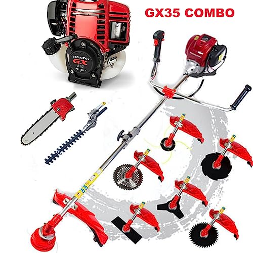 GX35 brush cutter 9 in 1 gasoline grass cutter strimmer pruning shear 4 stroke weed eater pole saw trimmer