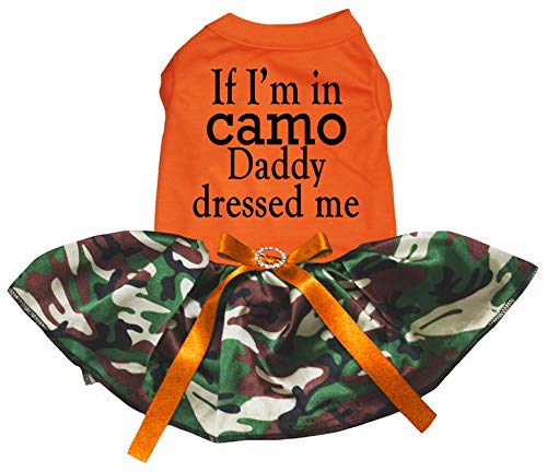 Robe pour chiot orange imprimé camouflage taille M habit chien