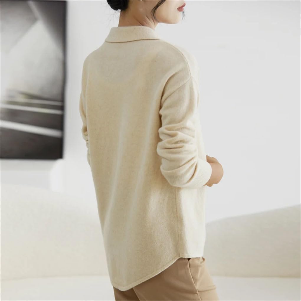 Women's Clothes Swallow-Tailed Lapel Cardigan，Solid Color Knitted Shirt Temperament Women's Sweater