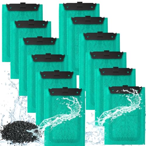 Lot de 12 cartouches filtrantes en carbone pour Tetra EasyCrystal C250/300, tampons filtrants de rechange avec charbon actif et zéolite, filtres de rechange...