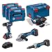 Produktbild Bosch Professional Combo Kit GSR 18V-90 C + GWS 18V-15 PSC + GKM 18V-50 + GGS 18V-23 PLC (inkl. 1x Akku ProCORE 4.0Ah, 2x Akku ProCORE 5.5Ah, Ladegerät GAL 1880 CV)