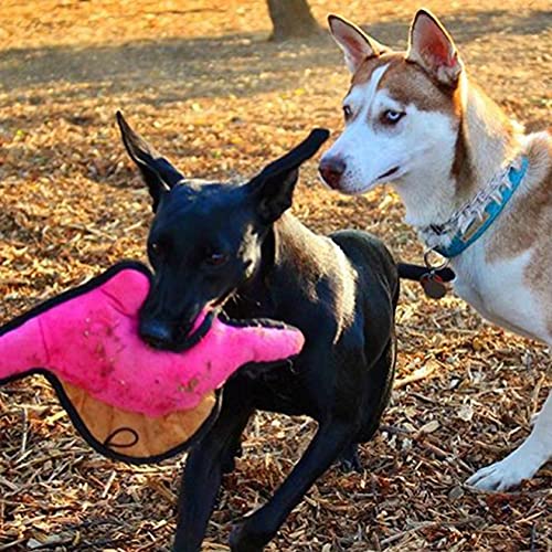 Juguete para perro dinosaurio rosa resistente con sonido miniatura 3