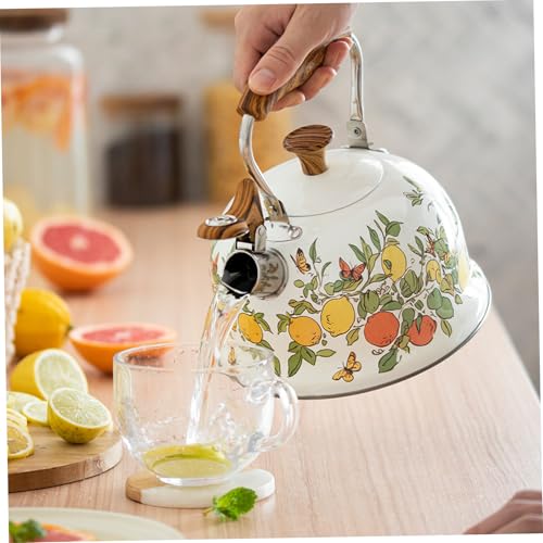Bouilloire induction 3l inox thé café poignée pliable sifflet citron - 8