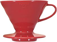 Vista 1 de Hario V60 - Cafetera de cerámica para verter sobre cono, tamaño 01, color rojo