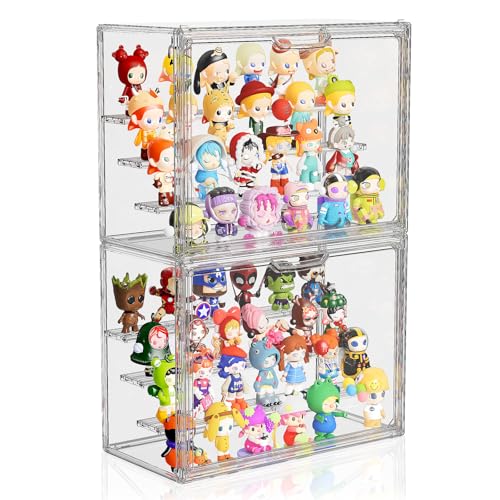 MSHOMELY Clear Acrylic Display Case for Collectibles 4 Layer Hobby Figure Display Case Box with...