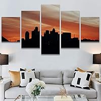 SIGNWIN 5 Panel Canvas Wall Art Landscape Mountain for Home Decorations Ready to Hang - 60