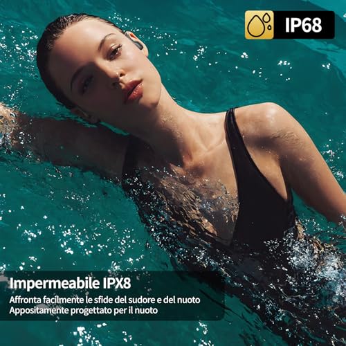 Mankiw Cuffie Nuoto, Cuffie Conduzione Ossea Bluetooth 5.4, Cuffie Impermeabili IPX8, Cuffie Subacquee Con Memoria Da 32 Gb E MP3 Player Per Nuoto, Corsa - 2