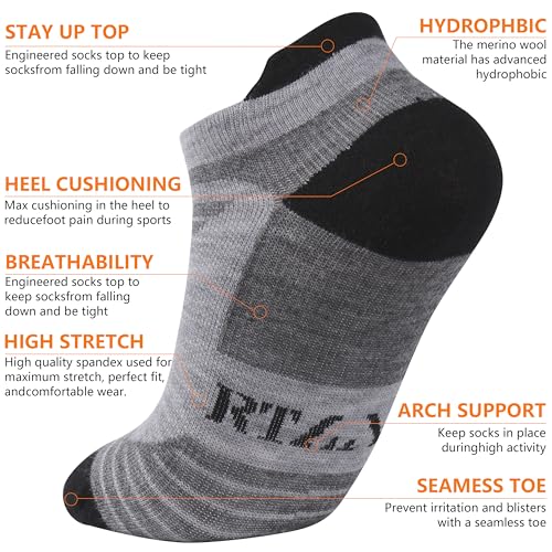 90% Merino Wool Low Cut Athletic Ultra-Light Running Ankle Socks, Tennis Golf Socks for Women & Men2