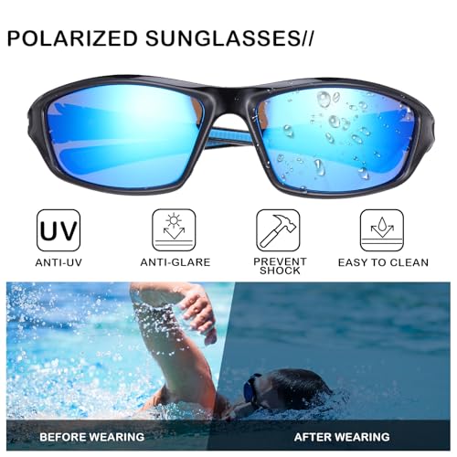 Flutesan 4 Pcs Polarized Sunglasses Men Women Sport Protection UV 400 Glasses for Fishing Driving Cycling Running Hiking3