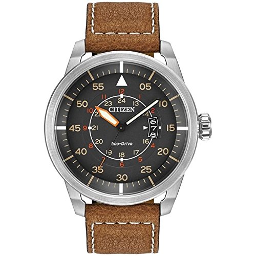 Citizen Avion Reloj de Cuarzo analógico con Correa de Cuero, para Hombre