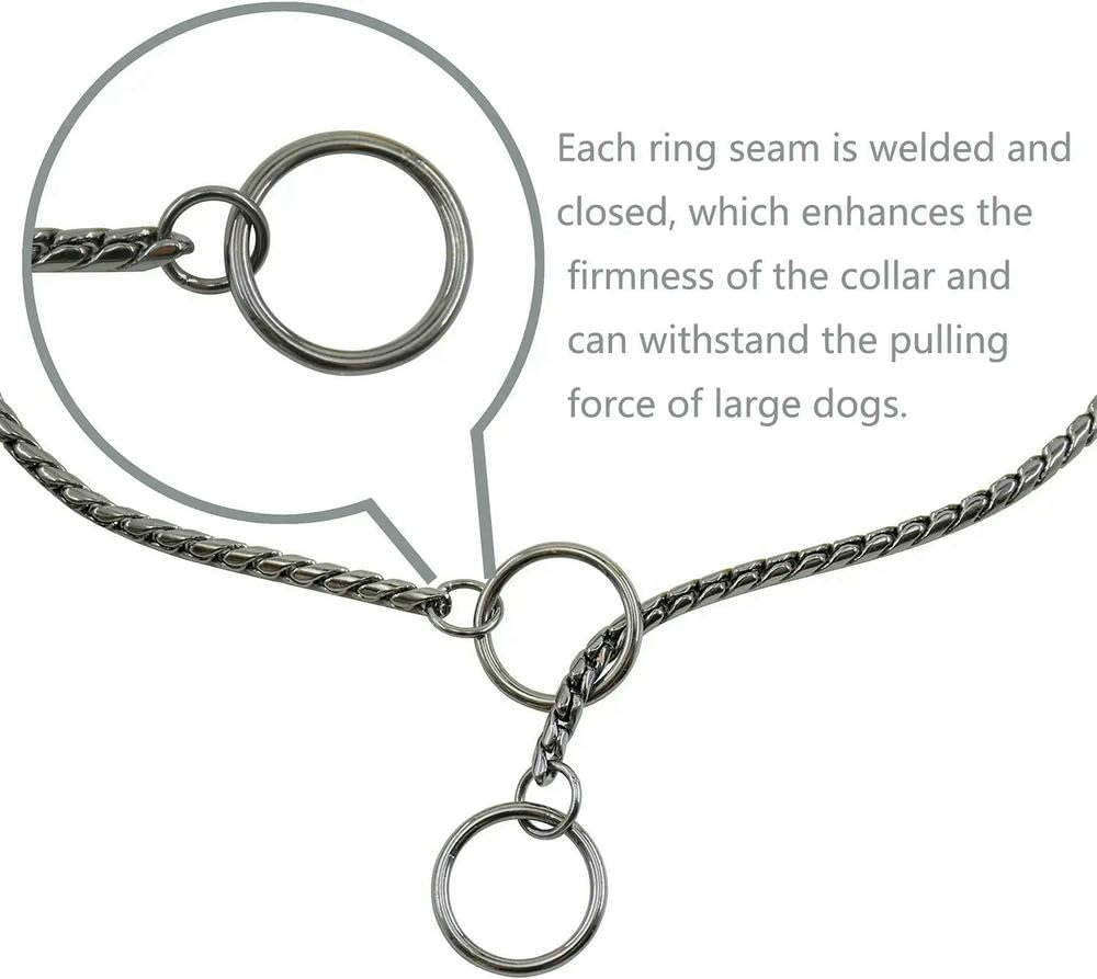 Collar de Cadena para Perro con Revestimiento antioxidante, Collar de Entrenamiento para Perros pequeños y Grandes, Color Negro y Dorado.