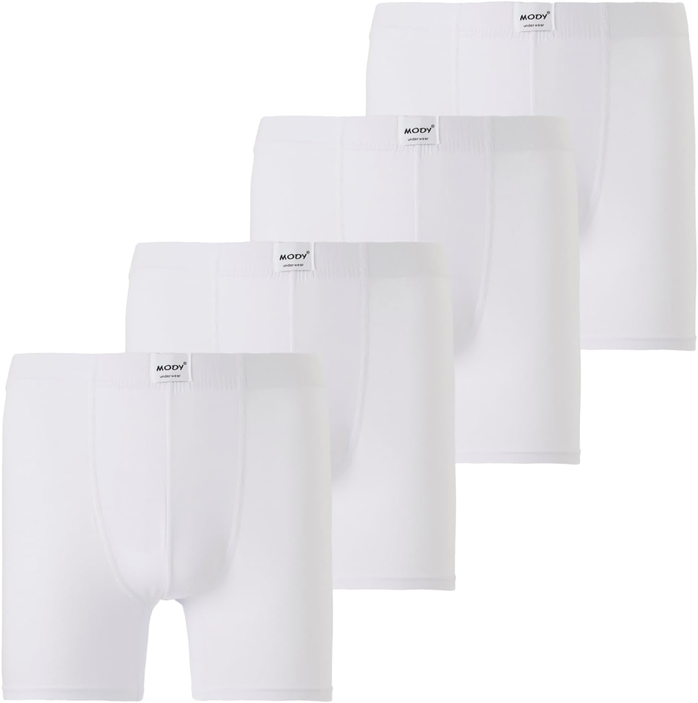 Mody Men's Boxer Briefs Underwear 4-Pack, Men's Cotton Boxer Brief, Soft Boxers for Men, Breathable Boxer Briefs