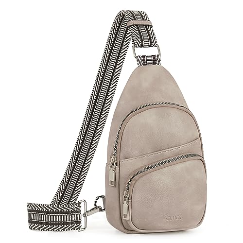 Image of CLUCI Sling Bag for Women, Vegan Leather Fanny Pack Crossbody Bags for Women, Chest Bag With Guitar Strap