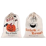 Aytai 2pcs Trick or Treat Bags Halloween Sacks, Canvas Pumpkin Bags for Kids Presents Halloween Decorations