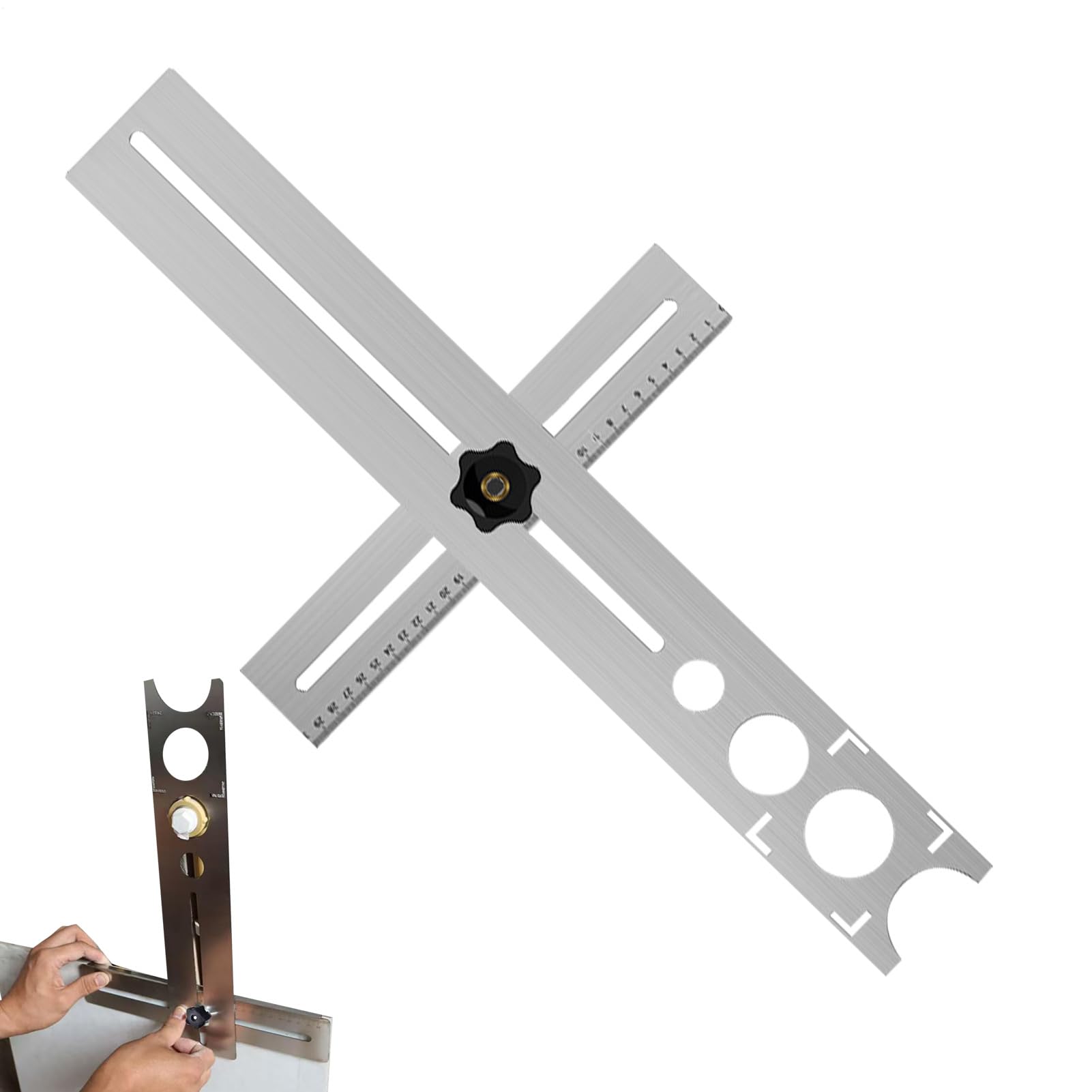 Fliesen Winkel Messlineal Edelstahl Einstellbar Lochsucher 25/40/45/55/60mm Fliesen Werkzeuglineal Keramikfliesen Locher Locator Lineal Keramik Template Tool Für Fliesenleger Loch Messgeräte