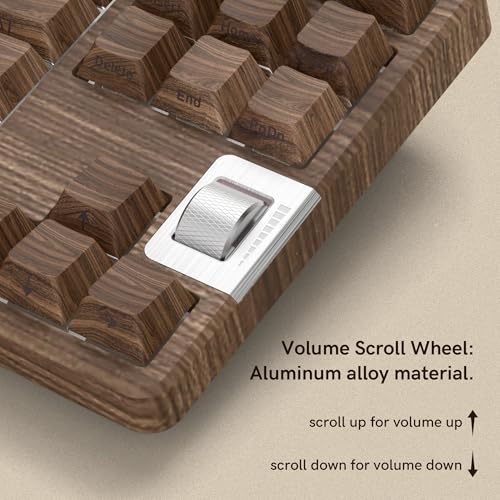 Image of Womier Retro Wired TKL Mechanical Keyboard with Volume Wheel,75% Percent RGB Backlit Gaming Keyboard,Hot Swappable with PBT keycaps,Pre-lubed Stabilizer for Mac /Win,Wood Pattern Theme