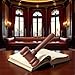 Wooden Judge Gavel, Brown Cartoon Style, Costume Accessory for Courtroom Role Play, Desk Decor