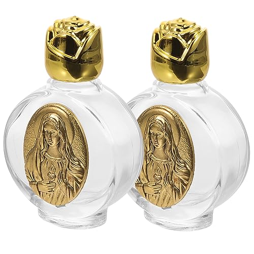Consejos para Comprar Perfume Bebe Gold los mejores 10. 43 Mobestech 2 Piezas Botella de botella de agua bautizo santa botella botellas de bebida rosa contenedores de agua botellas de perfume decorativas vacías aleación Golden
