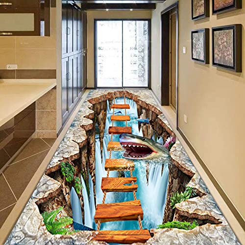 Tapis de couloir 100x280cm lavable et antiderapant de style shaggy