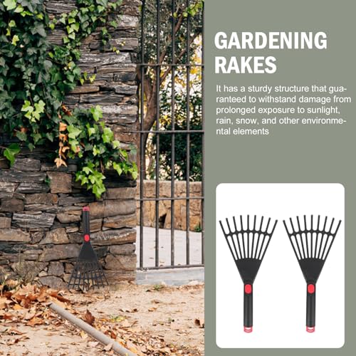 Rastrillos plásticos pequeños para jardín HANABASS 2 piezas miniatura 7