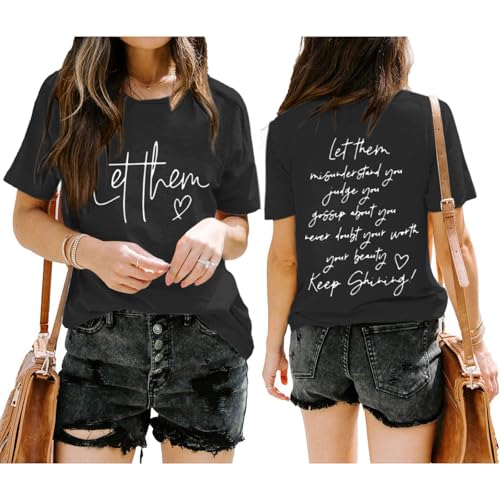 BeWithYou Let Them Misunderstand You Shirt for Women Mental Health Inspirational Motivational Tshirt Funny Graphic Tees Top3