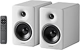 Edifier M90 Enceintes de bibliothèque, 100W RMS, Hi-Res Audio, LDAC, Bluetooth 6.0, HDMI eARC, Optique, USB-C, AUX, Sortie Caisson, Télécommande-Blanc - 1