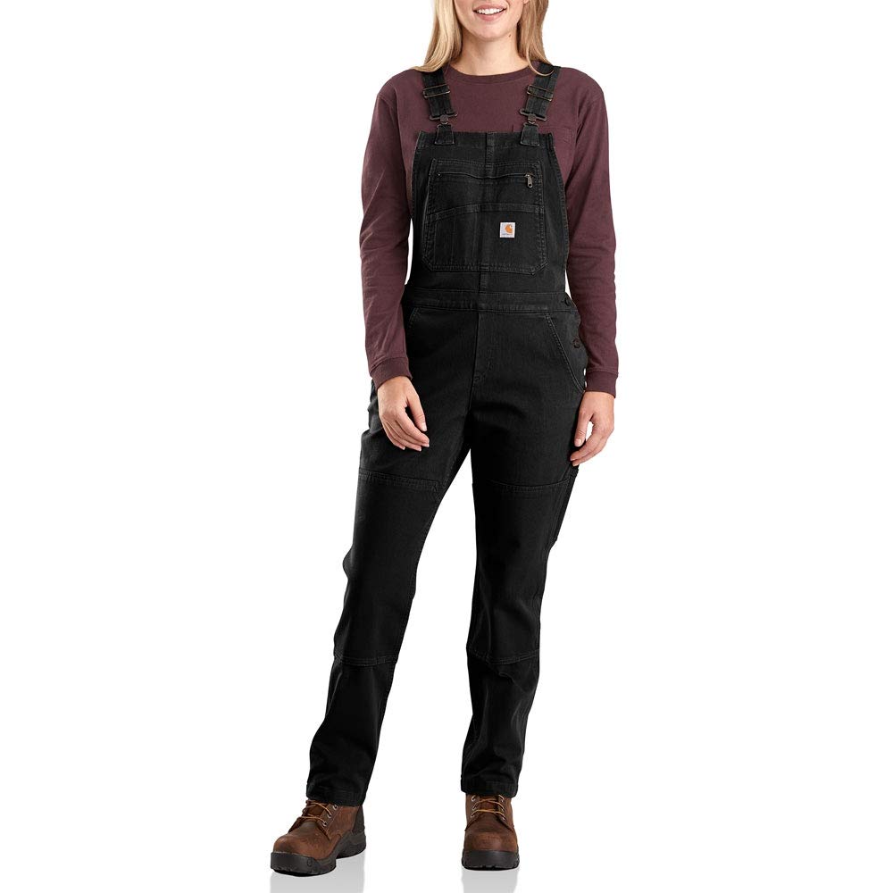 Photo 1 of Carhartt womens Rugged Flex Relaxed Fit Twill Bib Overall Small Black