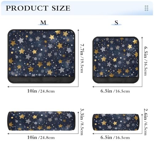 Image of Stars and Polka Dots Blue Seat Belt Cover Pad 2 Pcs Soft Cute Seatbelt Covers Protector Support Head Neck Shoulder Strap for Car Seats High Chair Backpack for Adults Kids Women Men 10x7.7In 2 P