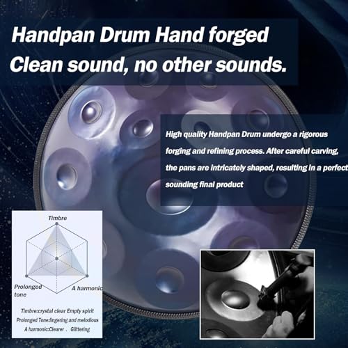 Handpan Drum 9/10/12 Notes Handpan Drum D Minor 22 Inch Handpan Drum 432Hz/440Hz Professional Percussion Instrument for Sound Healing, Personal Medita (One Color-12 Notes (440Hz)) miniatura 4