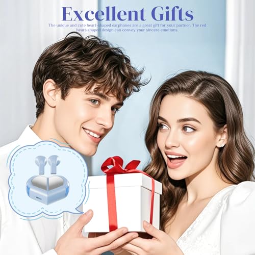 Image of Heart Wireless Earbuds for Girls Kids, Cute Small Mini Tiny Invisible Earbuds Wireless Bluetooth for Small Ears Canals Women Rose Gold Kawai Blue Tooth Ear Buds for iPhone Android