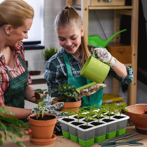 KAHEIGN 6Pcs Anzuchtset Zimmergewächshaus Anzuchtkasten, 72 Zellen Wiederverwendbare Sämling Anzuchtschalen robust Pflanzensamen Anzucht Set, Setzling Starter Tabletts mit Deckel Belüftung