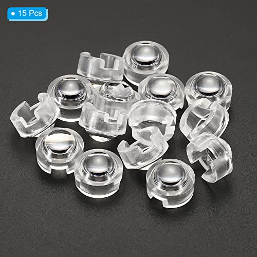 Image of PATIKIL 13mm LED Convex Lens, 15 Pack 30 Degree Beam Angle Acrylic LED Optical Convex Condenser Lens for 1W 3W LED Lamp Beads Infrared Cameras, Transparent