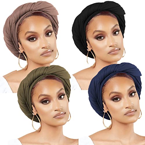 Head Wraps for Black Women Stretch Headwraps Large Hair Wraps Hijab Scarves for Muslim Head Scarf Turban Headbands 5
