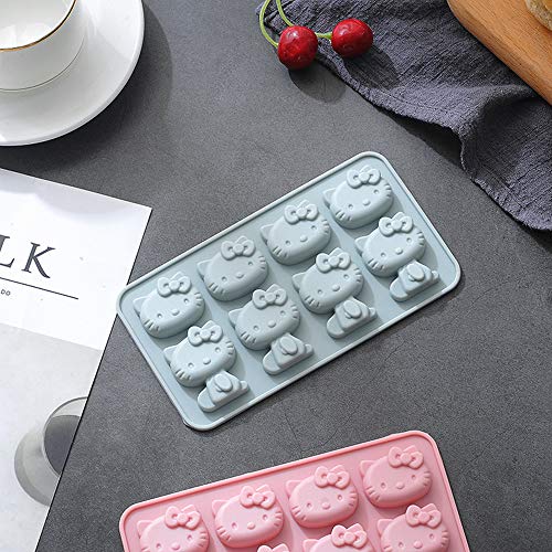 8 Cups 2 Pack Hello Kitty Silicone Fondant Cake Mold,Ice Mold,Chocolate Tray For Sugarcraft, Birthday Cake Decoration, Gum Paste Icing, Candy Chocolate Cupcake Topper Decorating And Diy Baking Tools #TOP2