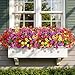 Alupssuc 24 Bundles Artificial Flowers for Outdoors Decoration, UV Resistant Silk Faux Daisy Flora Spring Fake Plastic Plants Greenery for Outside Indoor Yard Home Porch Window Box Decor, Mix 4 Colors